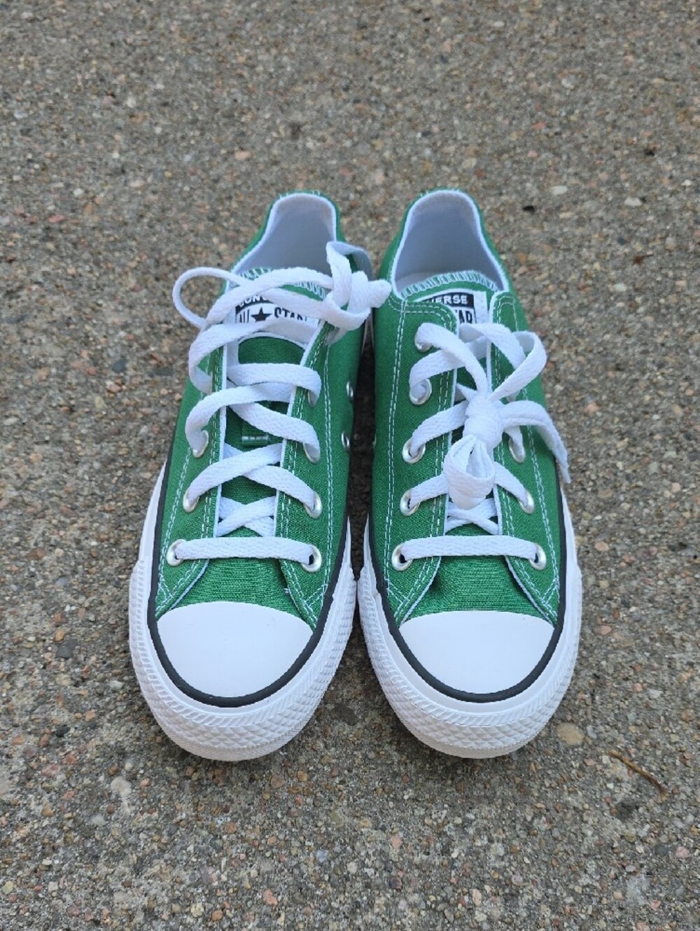 Converse Chuck Taylor All Star Green Canvas Low Top Sneakers Size 6 - Picture 2 of 10